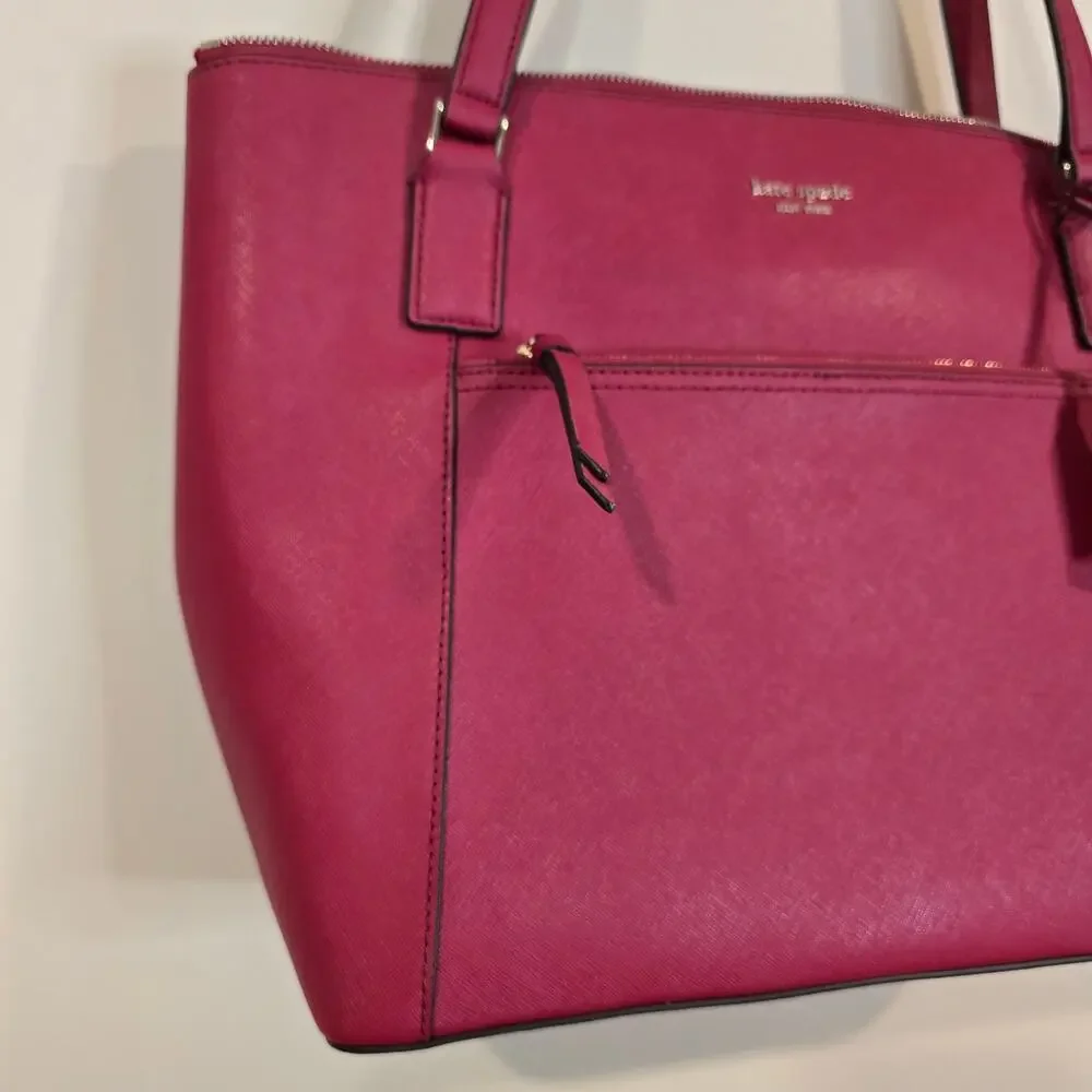 NEW NWT Kate Spade Red Leather Cameron Pocket Tote